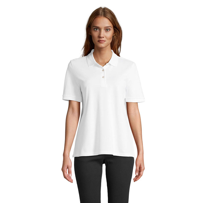Polo publicitaire pour Femme coton PACIFIC Blanc 1
